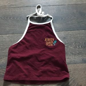 burgundy crop top